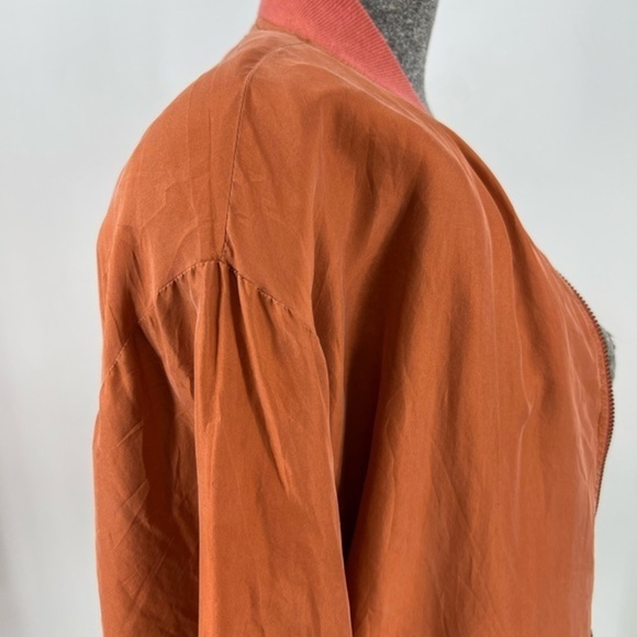 Corsini vintage silk boho rust orange bomber jacket L - Picture 14 of 17